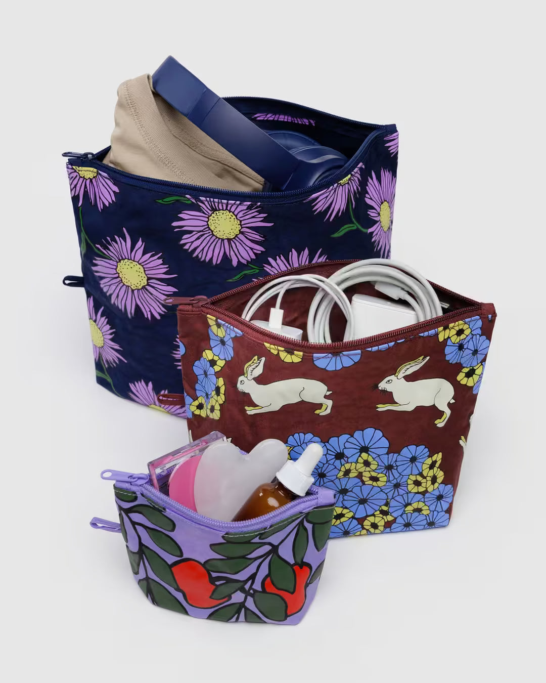 Baggu Go Pouch Set: Night Orchard