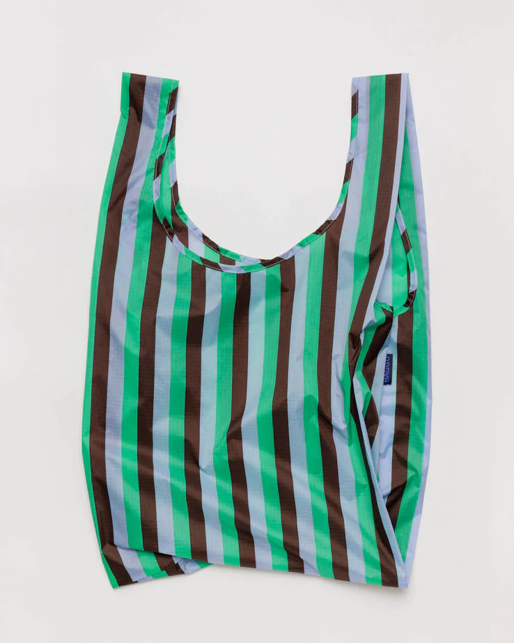 Baggu Reusable Tote: Mint 90s Stripe