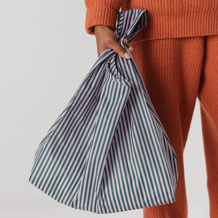Baggu Reusable Tote: Lilac Candy Stripe
