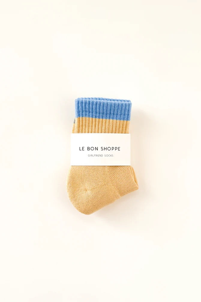 Color Block Girlfriend Socks - Yellow Blue