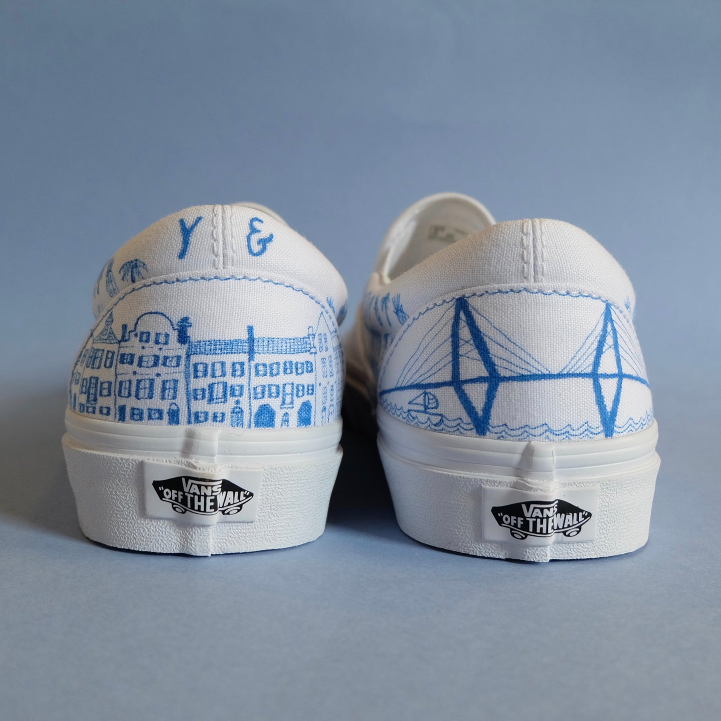 Charleston "Blue Print" Hand-drawn Shoes