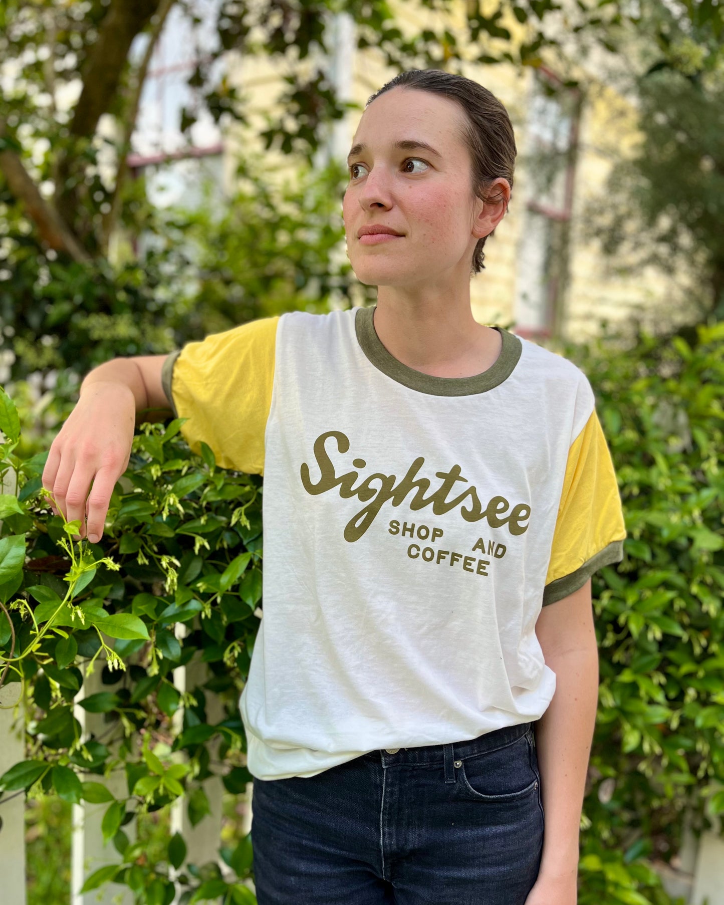 Sightsee Ringer Tee - Olive