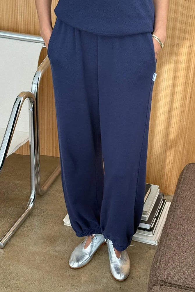 Pointelle Balloon Pant - Navy