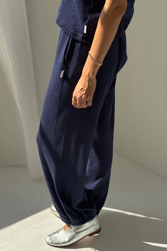 Pointelle Balloon Pant - Navy