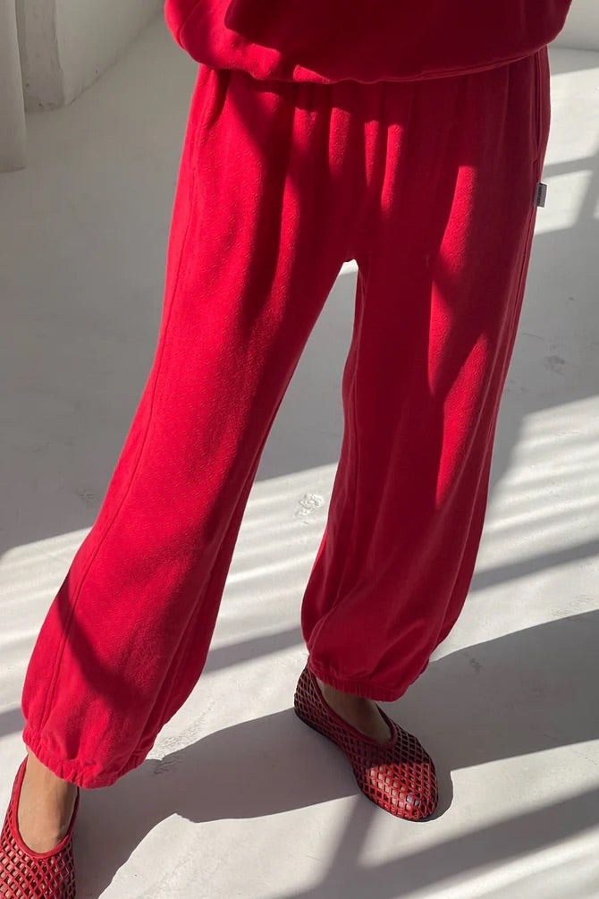 Pointelle Balloon Pant - Red Apple