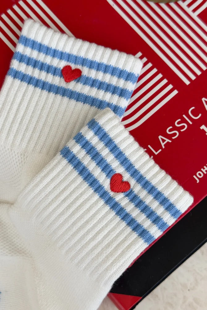 Embroidered Girlfriend Socks - Leche + Heart