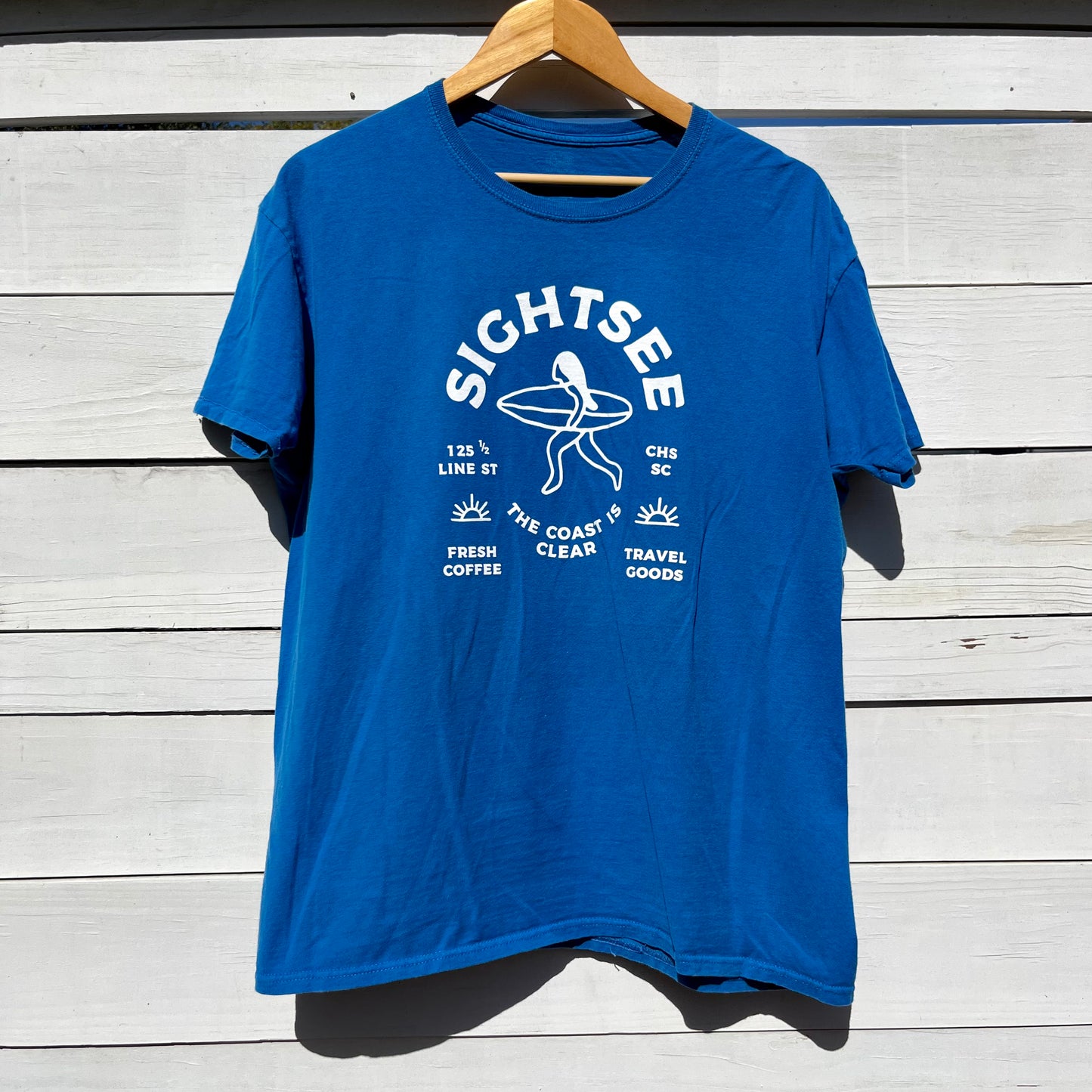 Upcycled Shirt: Blue Fruit of the Loom, L