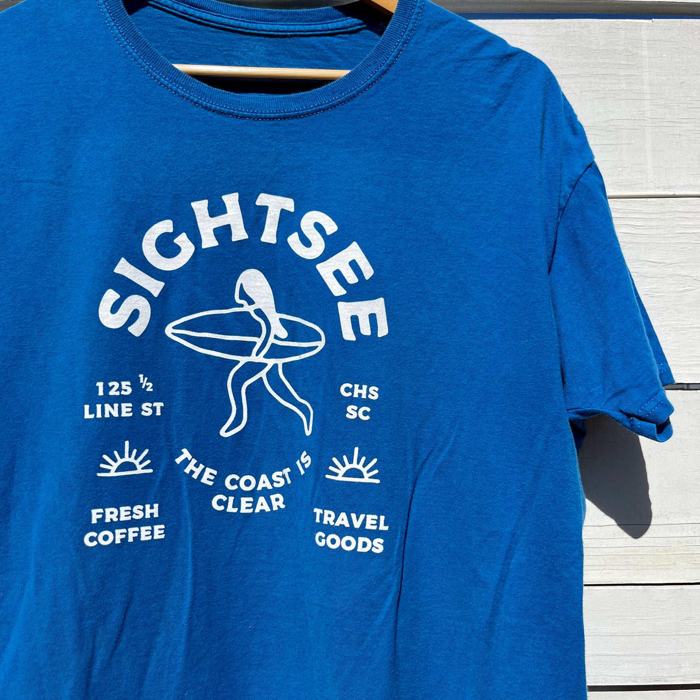 Upcycled Shirt: Blue Fruit of the Loom, L