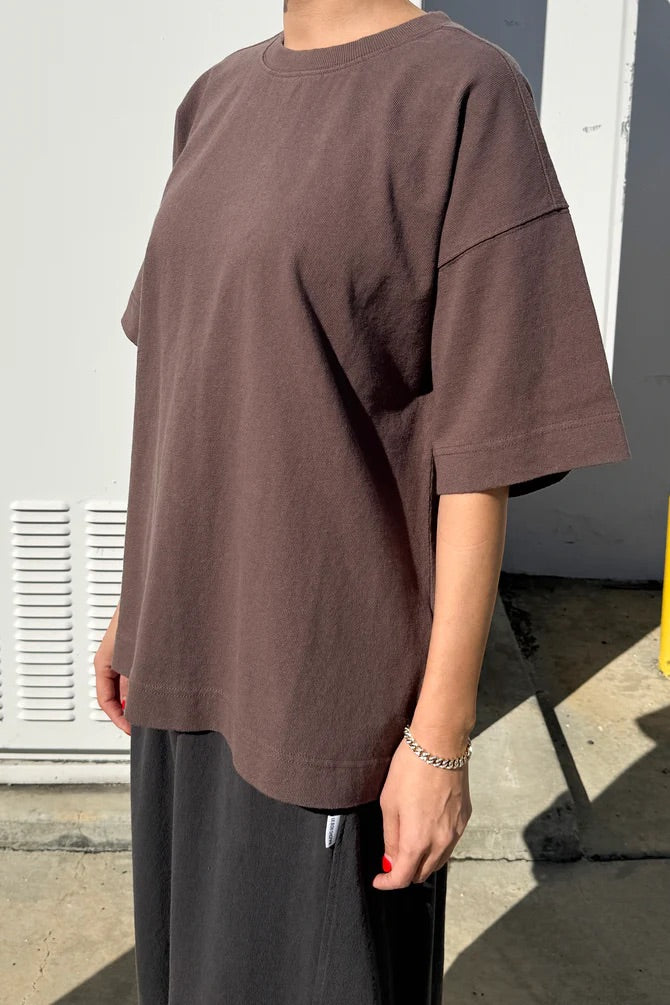 Jayden Boxy Tee - Chocolate