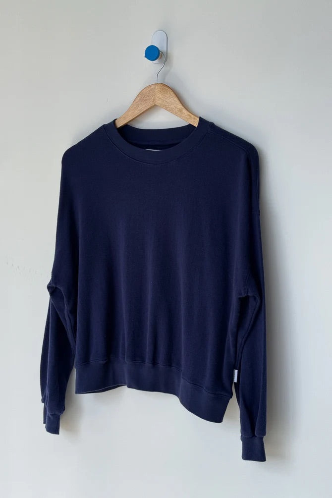 Pointelle Core Sweatshirt - Navy