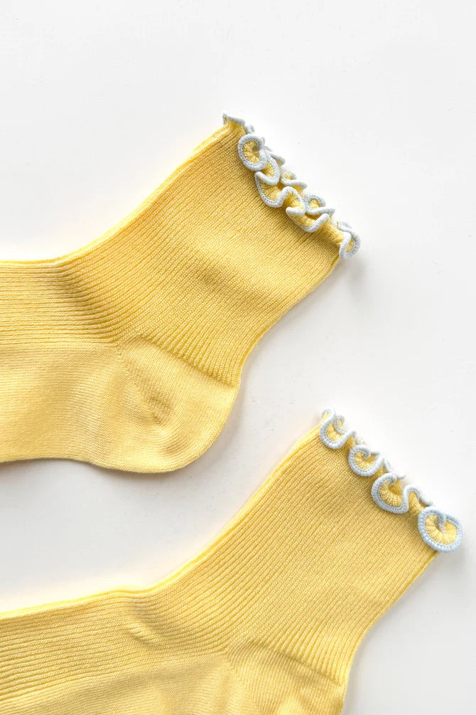 Petite Ruffled Modal Socks - Butter