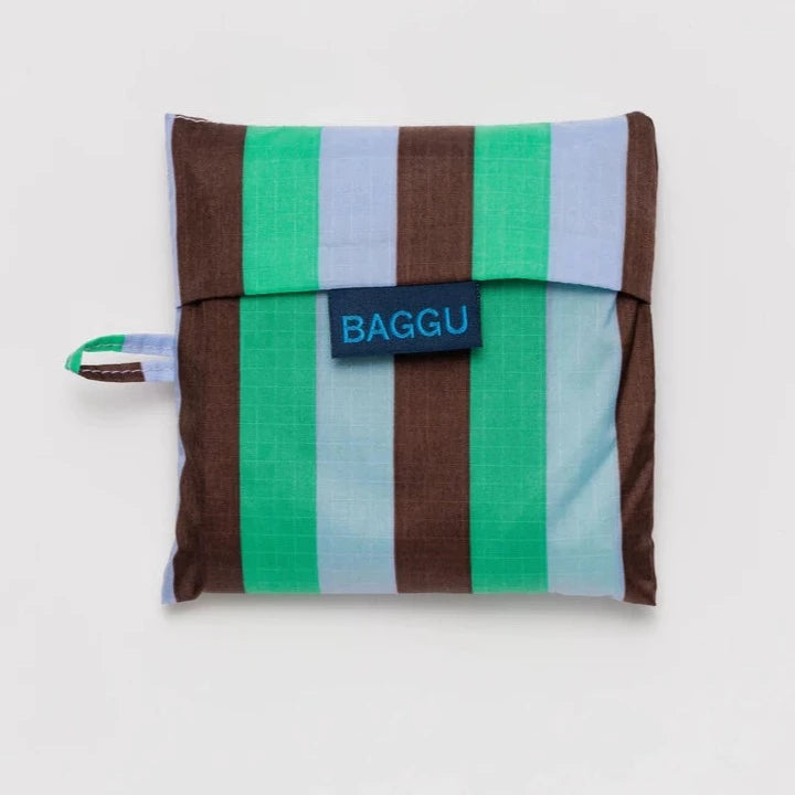 Baggu Reusable Tote: Mint 90s Stripe