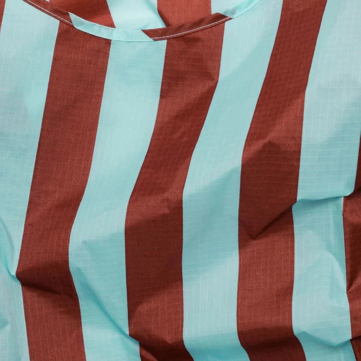 Baggu Reusable Tote: Raisin Awning Stripe