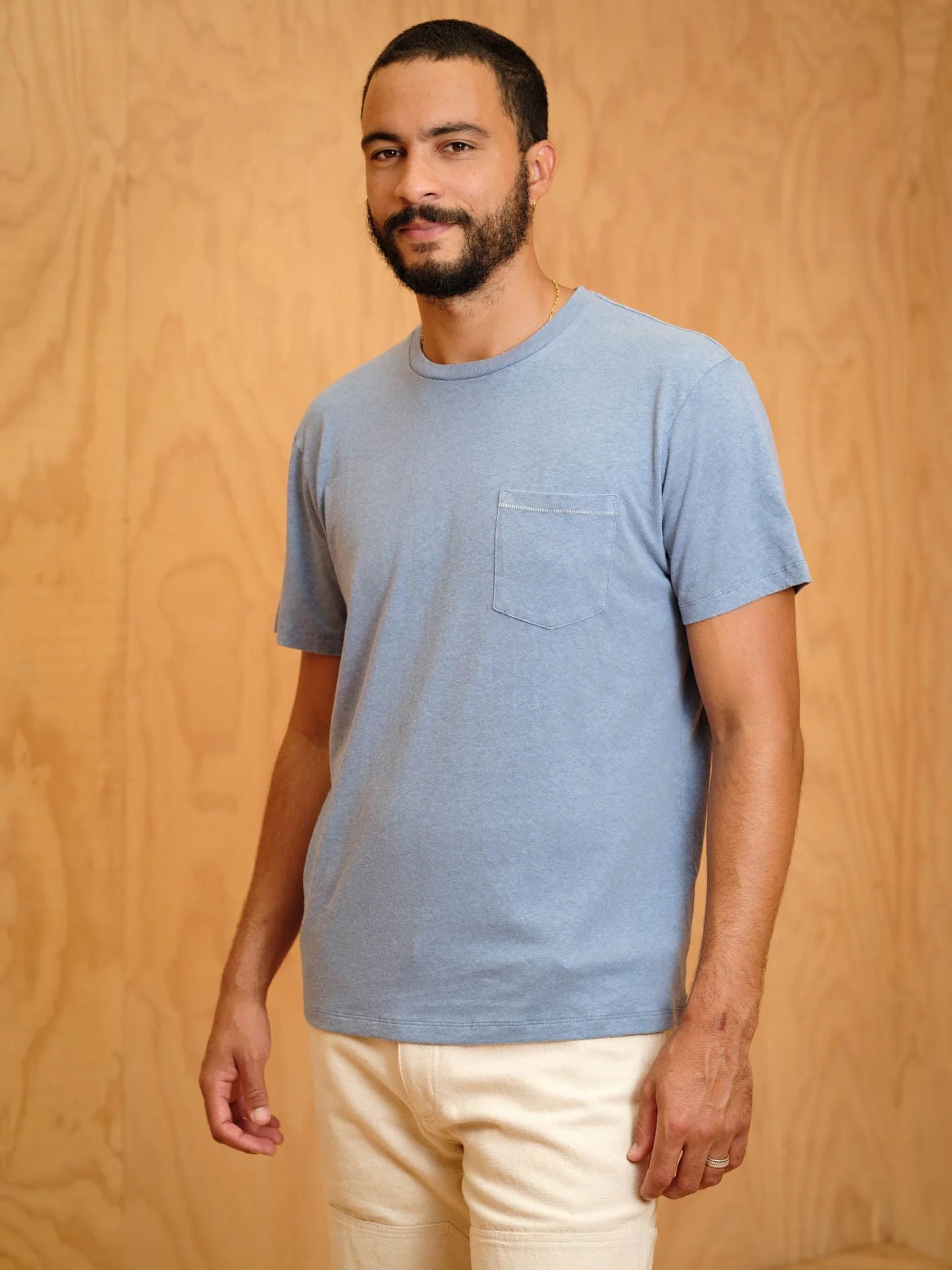 Hemp Pocket Tee - Denim Blue
