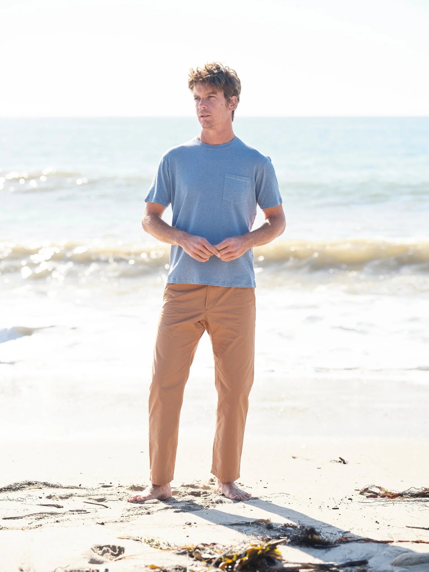 Hemp Pocket Tee - Denim Blue