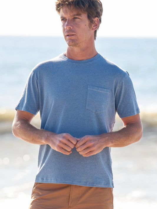 Hemp Pocket Tee - Denim Blue