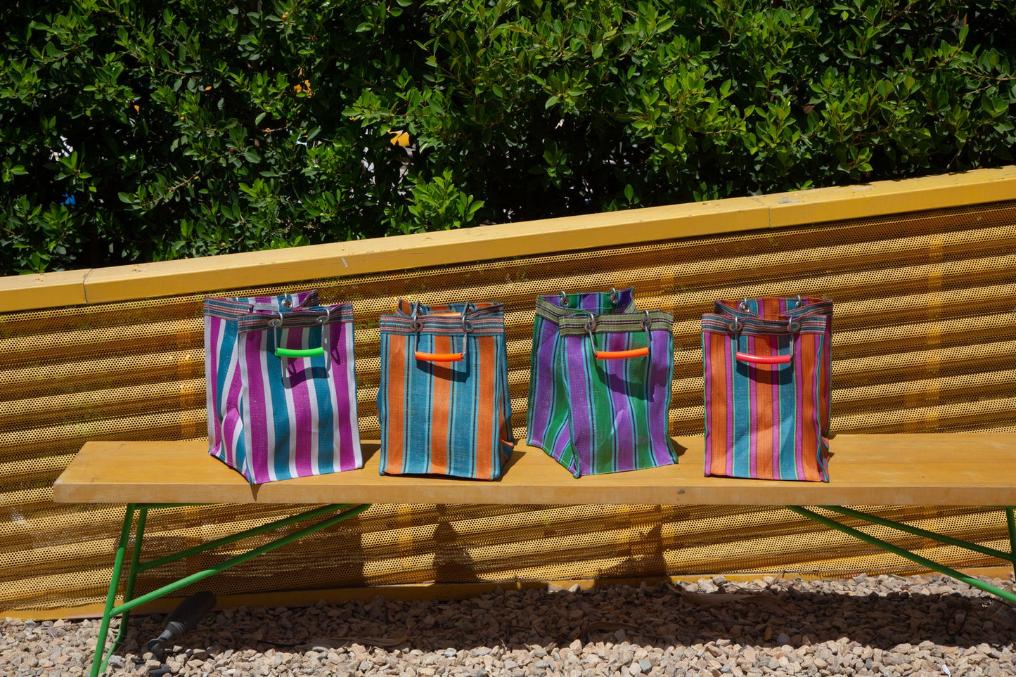 Rectangle Stripe Bag - Orange + Blue