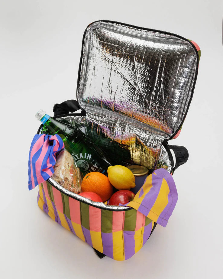 Puffy Cooler Bag - Sunset Quilt Stripe