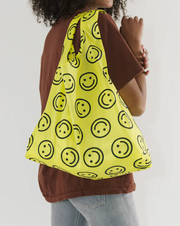 Baggu Reusable Tote: Yellow Happy