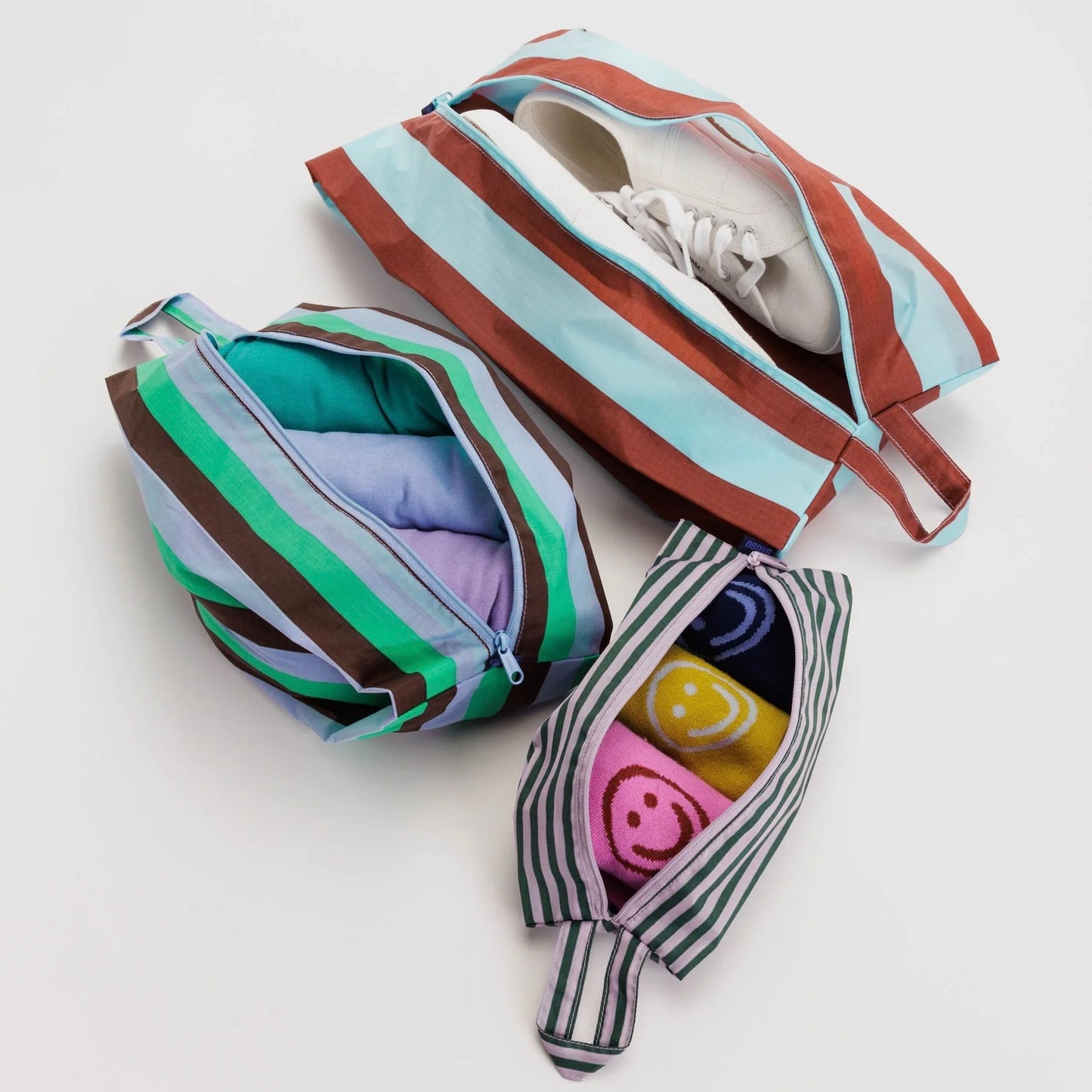 Baggu 3D Zip Set: Vacation Stripe Mix
