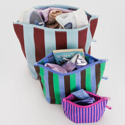 Baggu Go Pouch Set: Vacation Stripe Mix