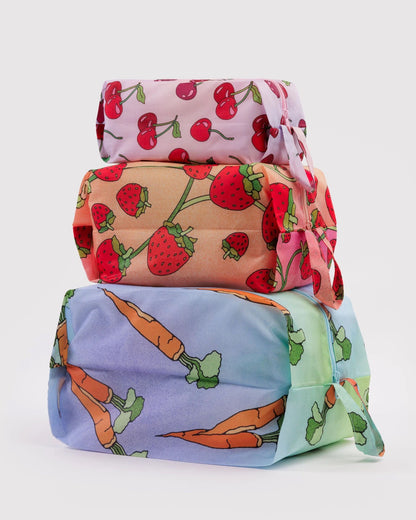 Baggu 3D Zip Set: Carrots & Berries