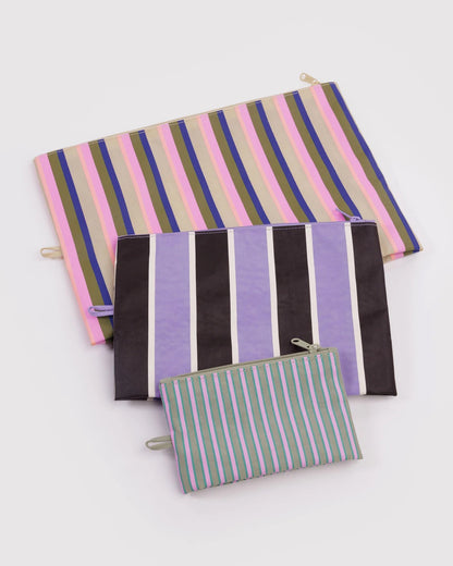 Baggu Go Pouch Set: Candy Shop Stripes