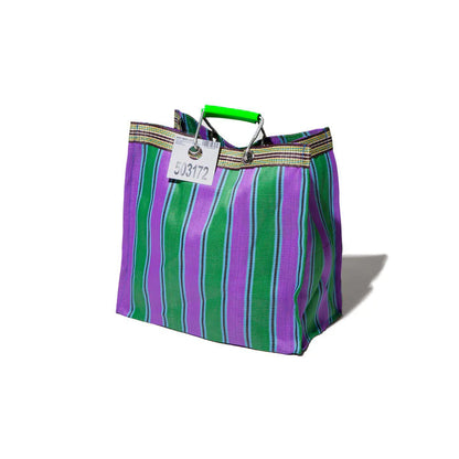 Square Stripe Bag - Green + Purple