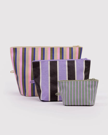 Baggu Go Pouch Set: Candy Shop Stripes