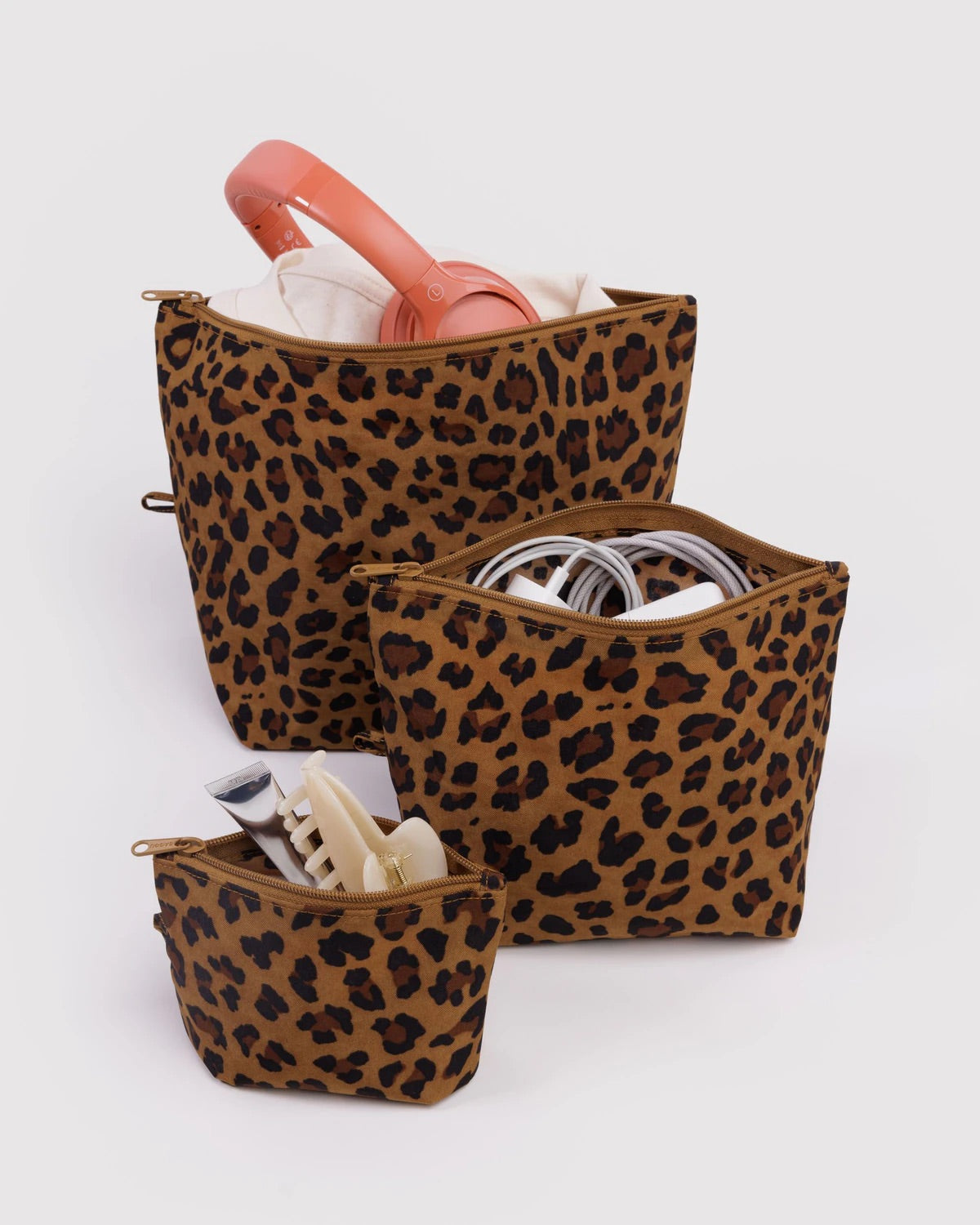 Baggu Go Pouch Set: Leopard