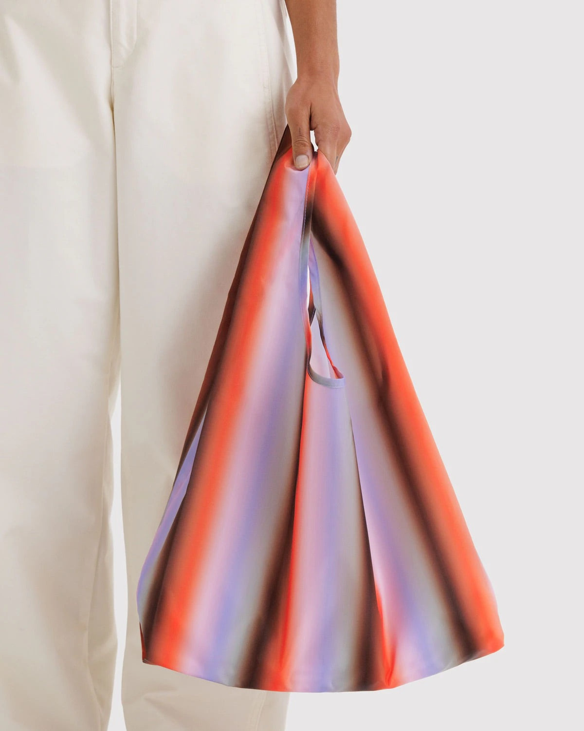 Baggu Reusable Tote: Gradient Stripe Poppy & Lilac