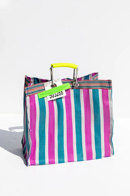 Square Stripe Bag - Pink + Blue