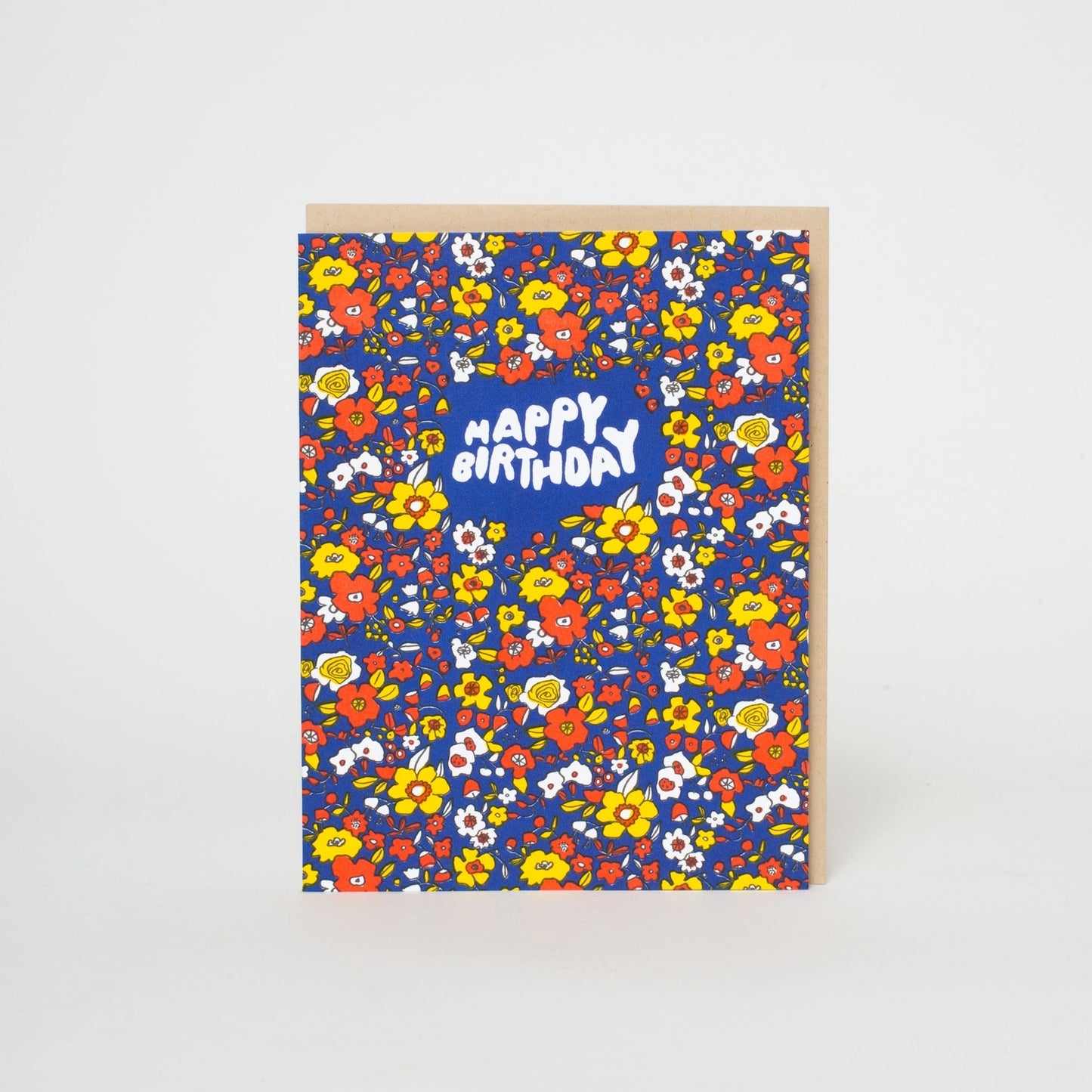 Calico Floral Birthday Card