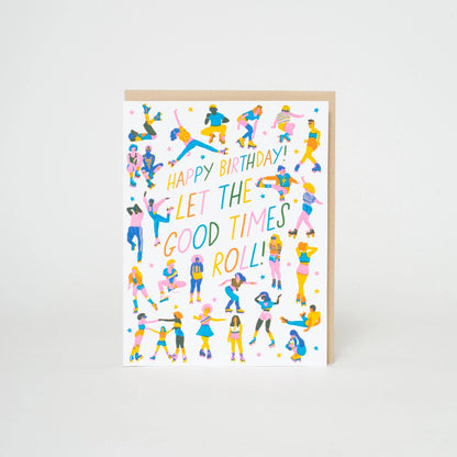 Roller Skaters Birthday Card