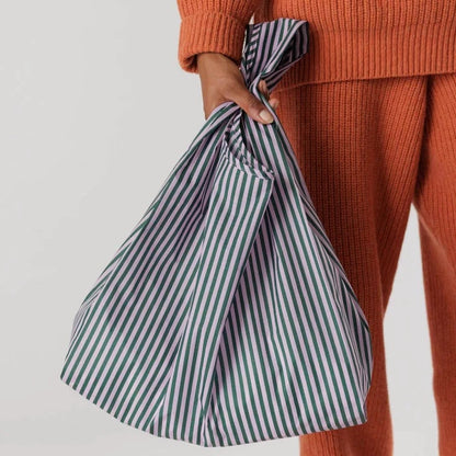 Baggu Reusable Tote: Lilac Candy Stripe