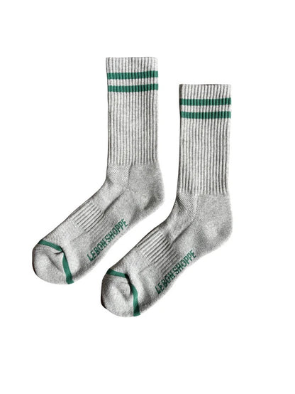 Extended Size Boyfriend Socks - Lt Grey