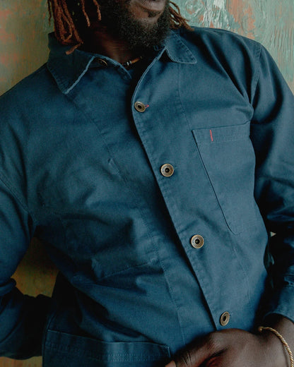 Cunningham Coat in Cotton Canvas | Banks Street Blue