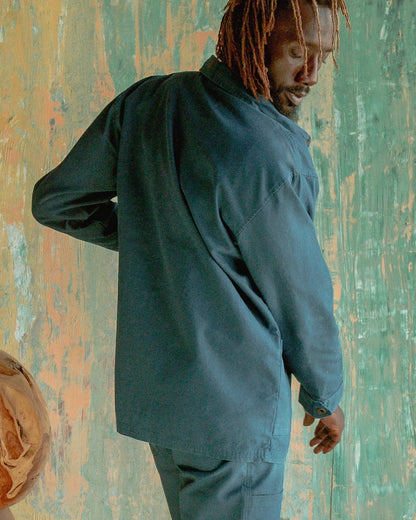Cunningham Coat in Cotton Canvas | Banks Street Blue