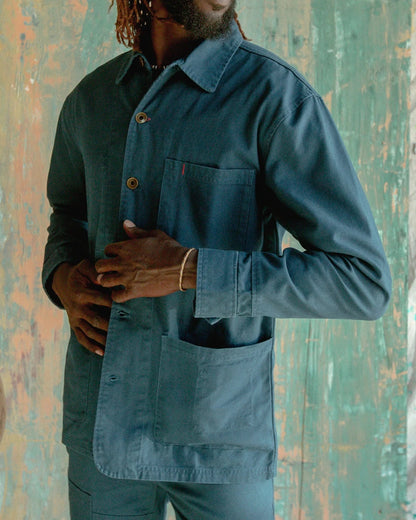 Cunningham Coat in Cotton Canvas | Banks Street Blue
