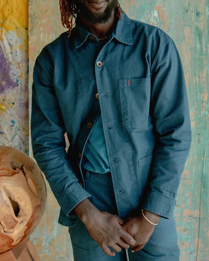 Cunningham Coat in Cotton Canvas | Banks Street Blue