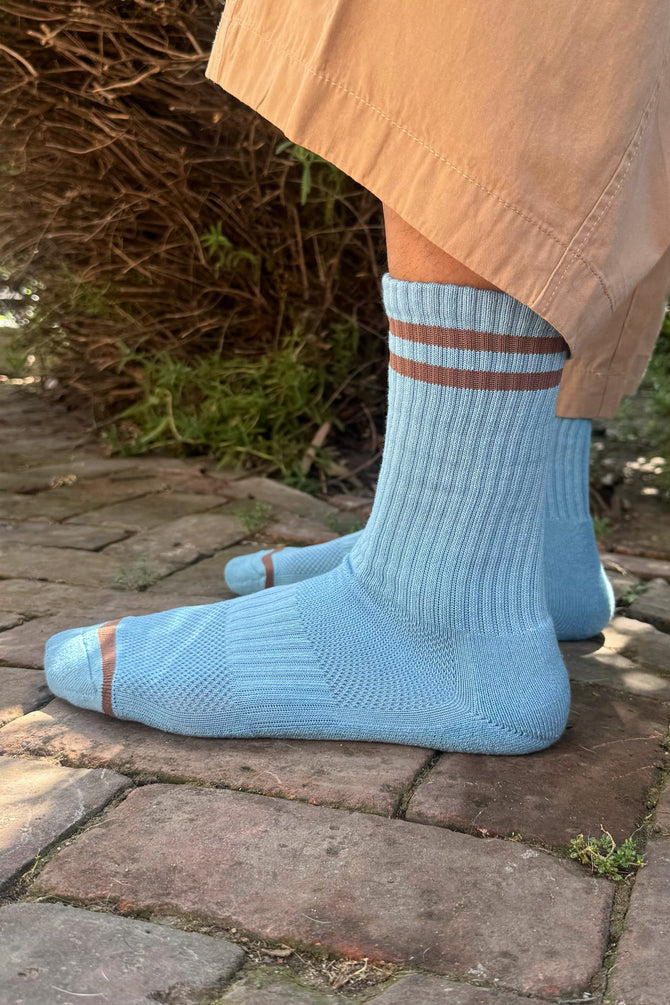 Extended Size Boyfriend Socks - Powder Blue