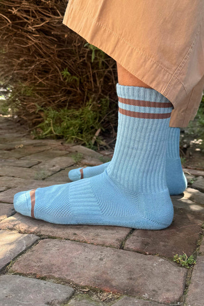 Extended Size Boyfriend Socks - Powder Blue