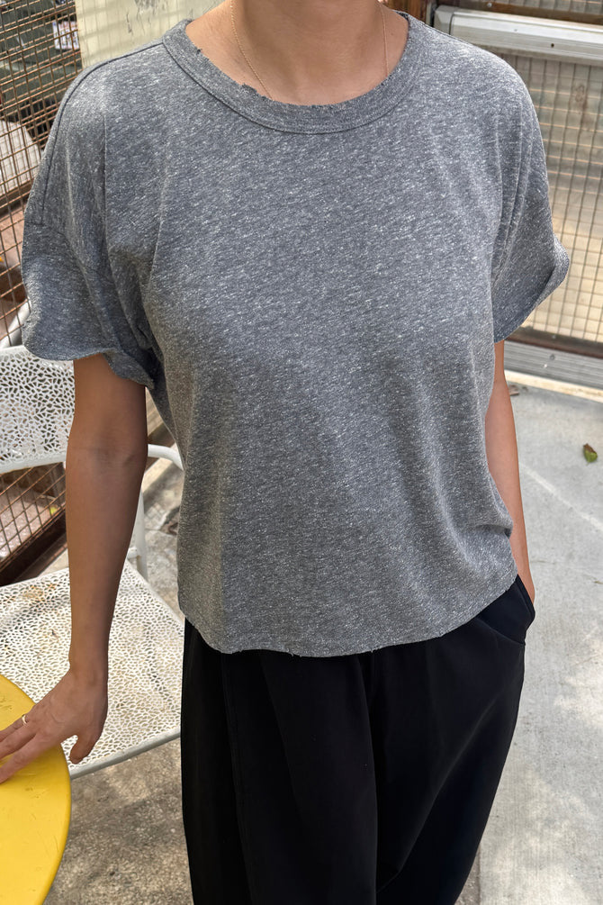 Vintage Fille Tee - Heathered Grey