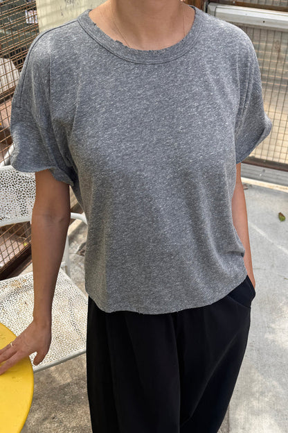 Vintage Fille Tee - Heathered Grey