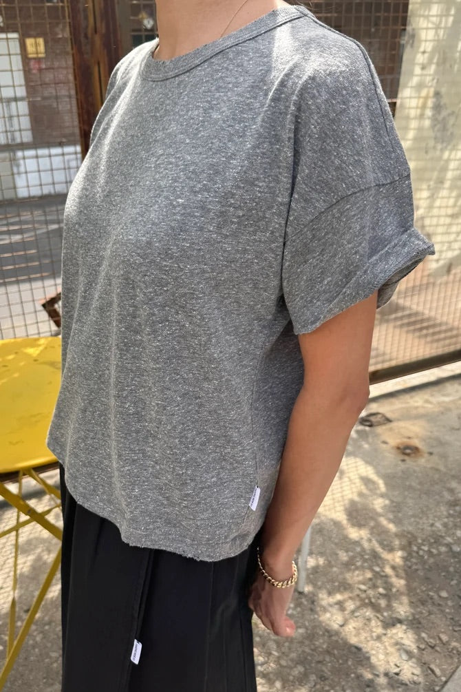 Vintage Fille Tee - Heathered Grey