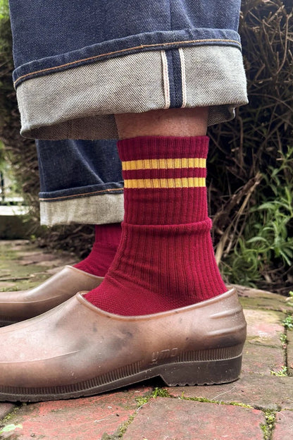 Extended Size Boyfriend Socks - Cardinal