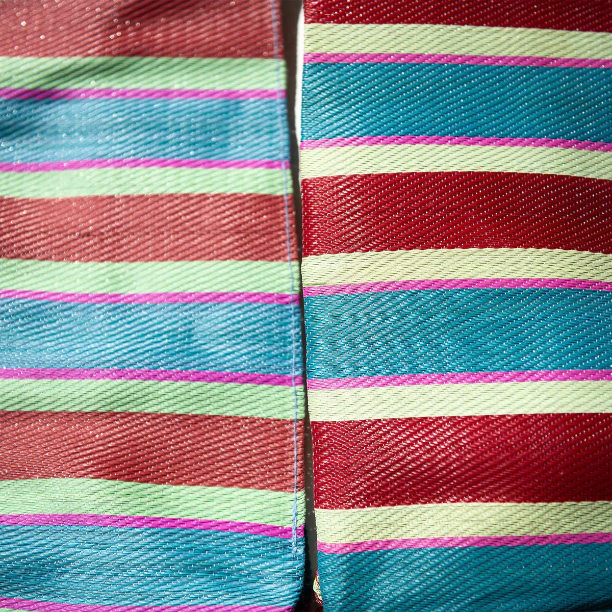 Square Stripe Bag - Red + Green
