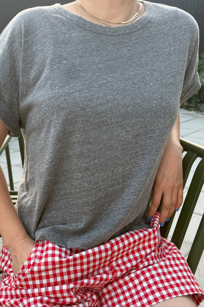 Vintage Fille Tee - Heathered Grey