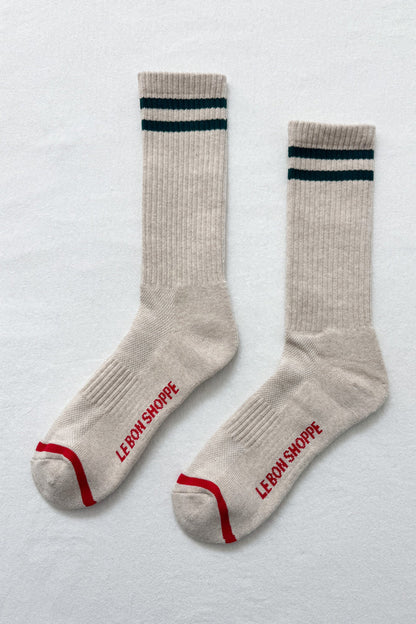Extended Size Boyfriend Socks - Oatmeal