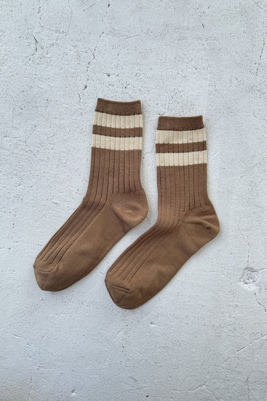 Her Varsity Socks - Toffee